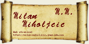 Milan Miholjčić vizit kartica